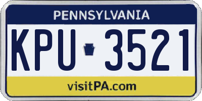PA license plate KPU3521