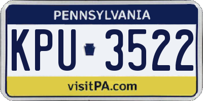 PA license plate KPU3522