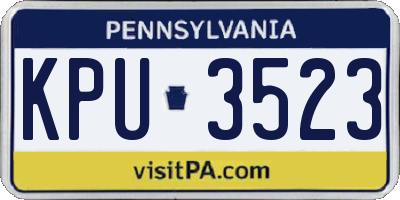 PA license plate KPU3523