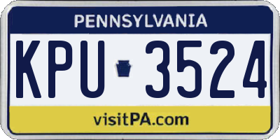PA license plate KPU3524