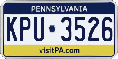 PA license plate KPU3526