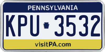 PA license plate KPU3532