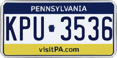 PA license plate KPU3536