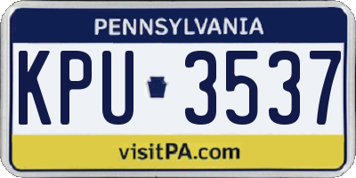 PA license plate KPU3537