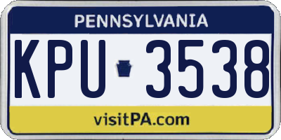 PA license plate KPU3538