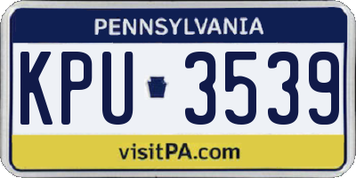 PA license plate KPU3539