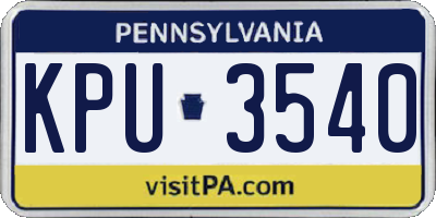 PA license plate KPU3540