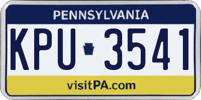 PA license plate KPU3541