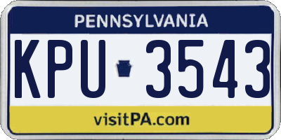 PA license plate KPU3543