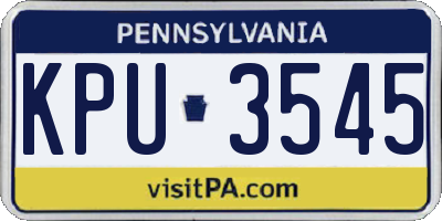 PA license plate KPU3545