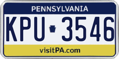 PA license plate KPU3546