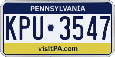 PA license plate KPU3547