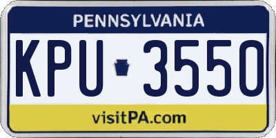 PA license plate KPU3550