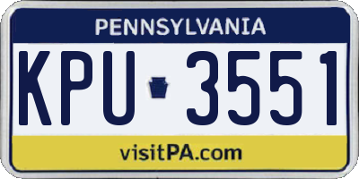 PA license plate KPU3551