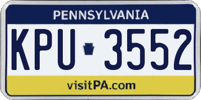 PA license plate KPU3552