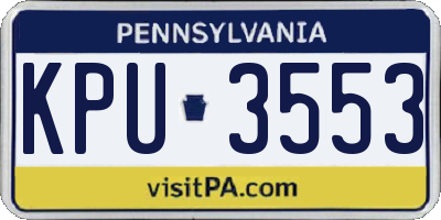 PA license plate KPU3553