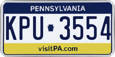 PA license plate KPU3554