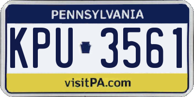 PA license plate KPU3561