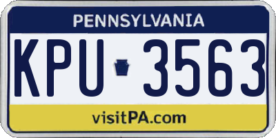 PA license plate KPU3563