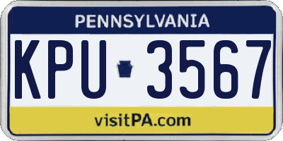 PA license plate KPU3567
