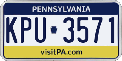 PA license plate KPU3571