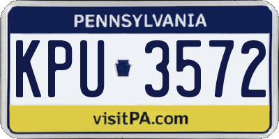 PA license plate KPU3572