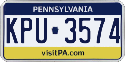 PA license plate KPU3574