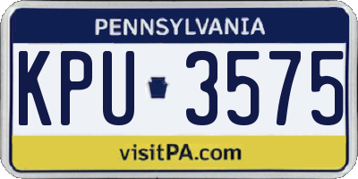 PA license plate KPU3575