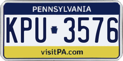 PA license plate KPU3576