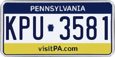 PA license plate KPU3581