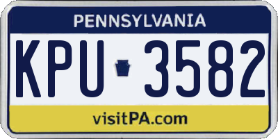 PA license plate KPU3582