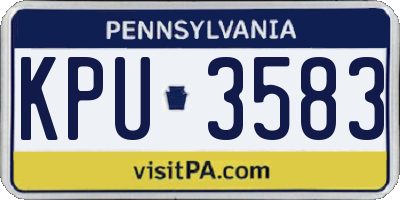 PA license plate KPU3583