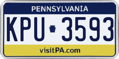 PA license plate KPU3593