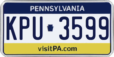 PA license plate KPU3599