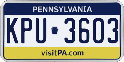 PA license plate KPU3603