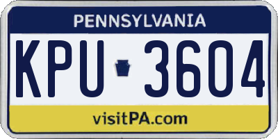 PA license plate KPU3604