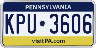 PA license plate KPU3606