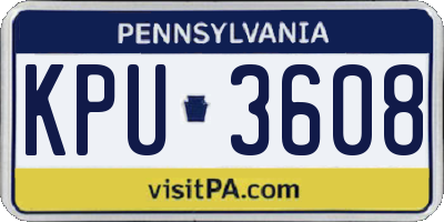 PA license plate KPU3608