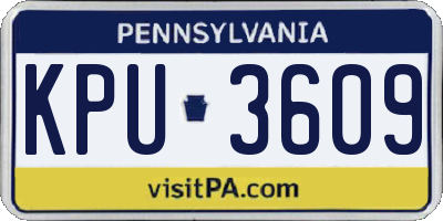 PA license plate KPU3609