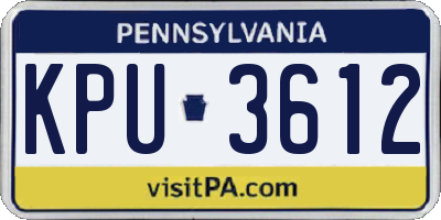 PA license plate KPU3612
