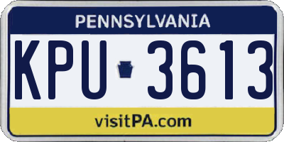 PA license plate KPU3613