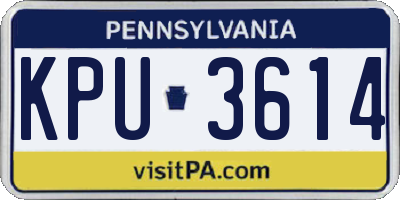 PA license plate KPU3614