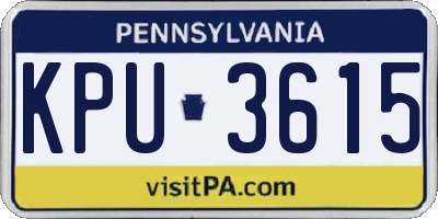 PA license plate KPU3615