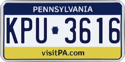 PA license plate KPU3616