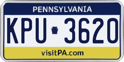 PA license plate KPU3620