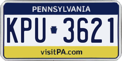 PA license plate KPU3621