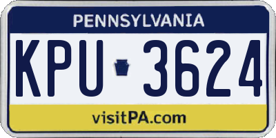 PA license plate KPU3624