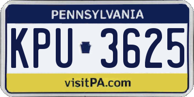 PA license plate KPU3625