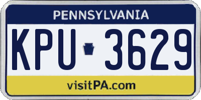 PA license plate KPU3629