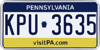 PA license plate KPU3635